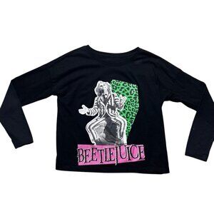 Beetlejuice Girls Size Large Long Sleeve Crop Top